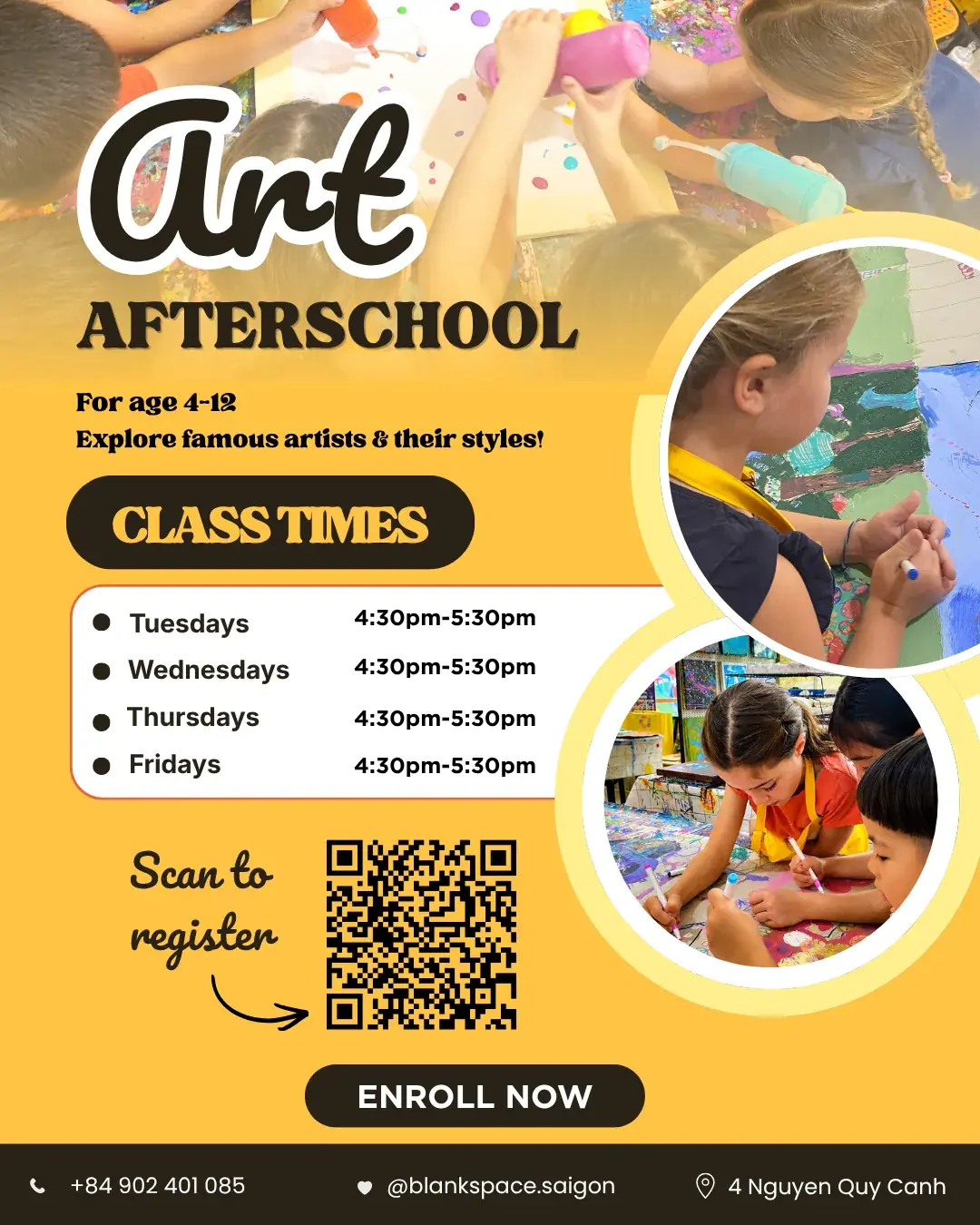 Afterschool Art Camp Poster