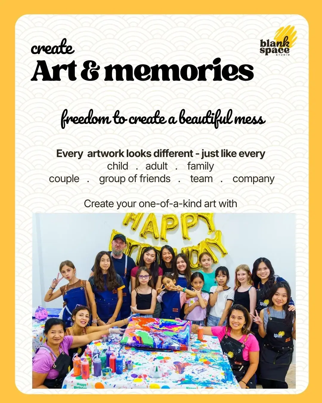 Friends painting together at a community event at Blank Space Studio Saigon