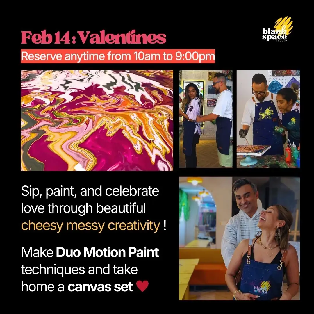Valentines event poster for a Valentine week session at Blank Space Studio Saigon