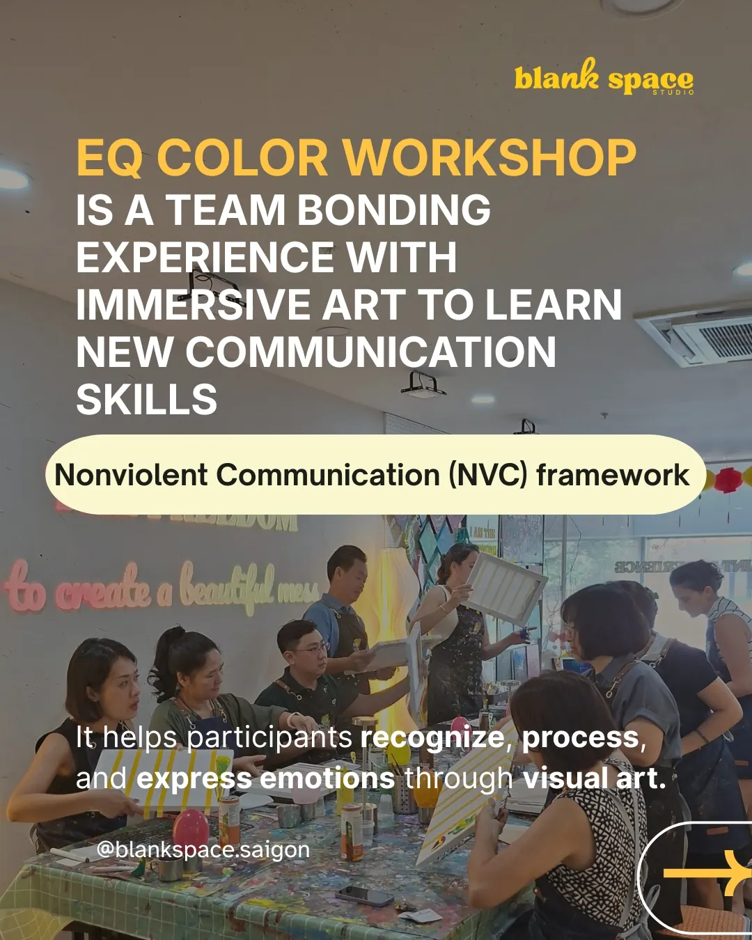 EQ Color Workshop team session at Blank Space Studio Saigon using NVC framework