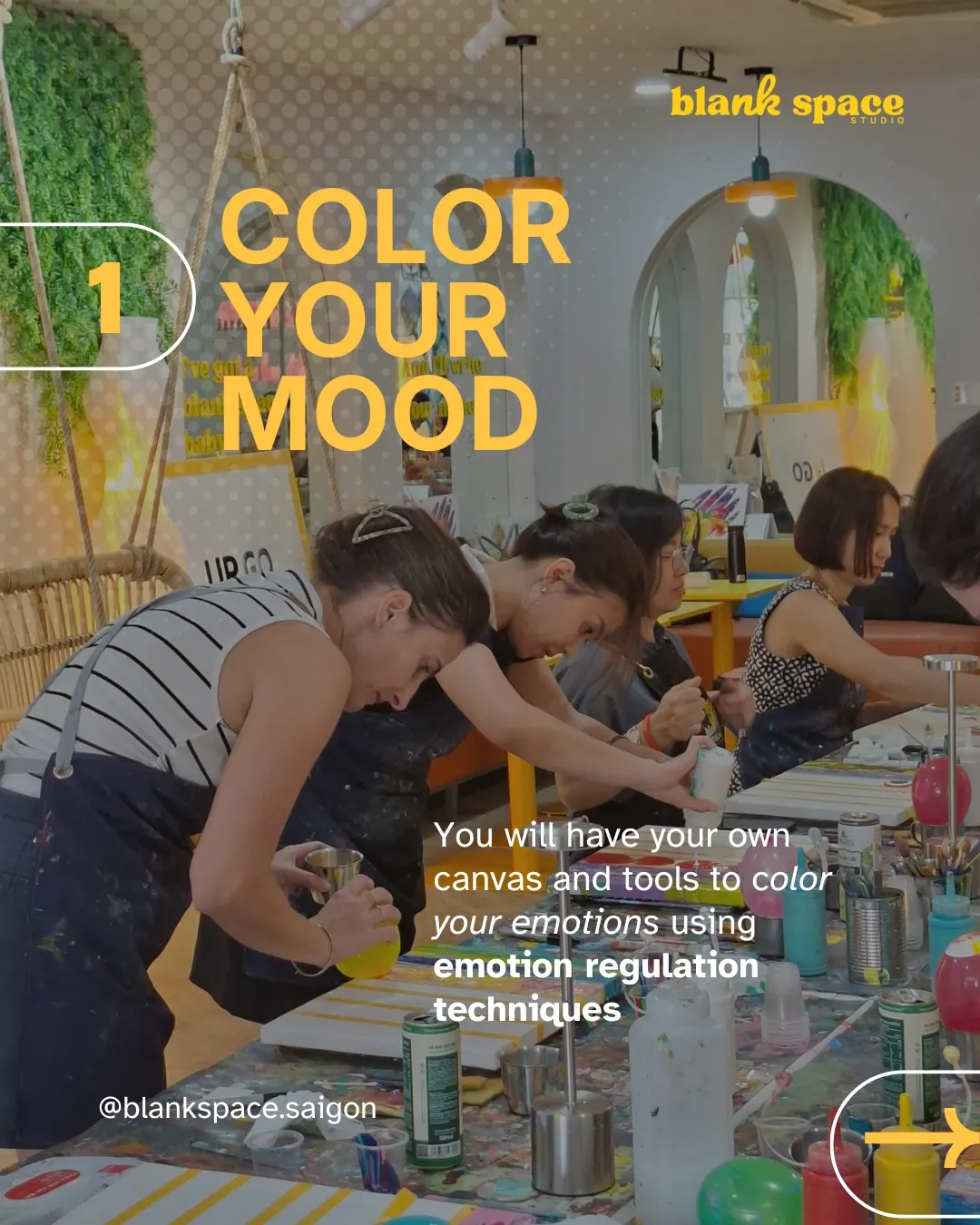 Participants coloring their mood using emotion regulation techniques at Blank Space Studio
