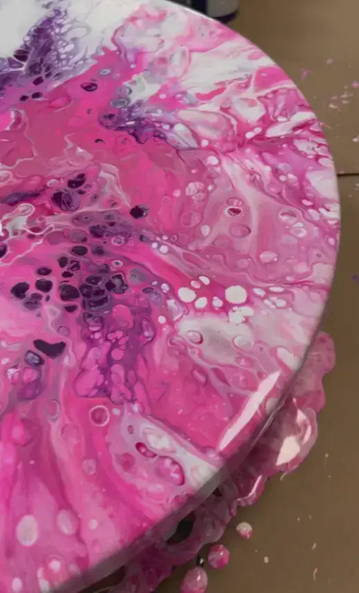 Airflow paint pouring artwork with flowing textures made in Saigon