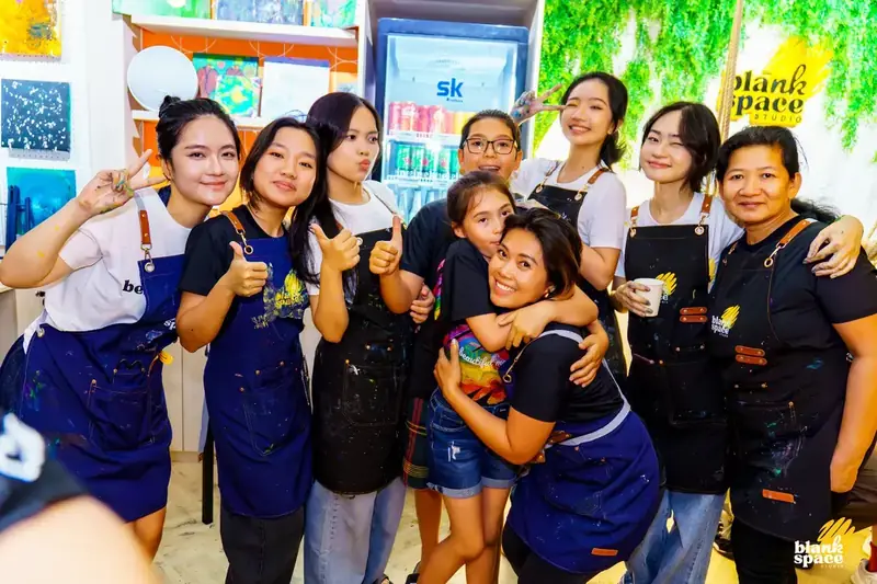 Blank Space Studio staff group at a team event in Saigon