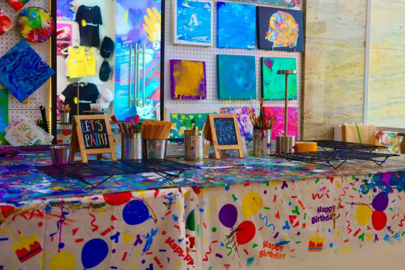 Personalised chalkboard signs and art wall in the private studio near Thao Dien